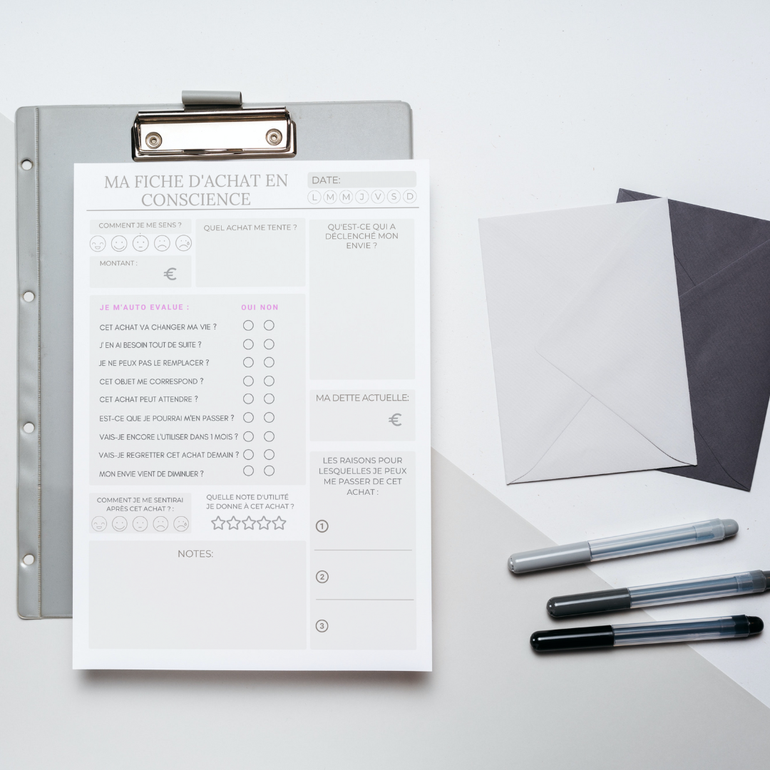 Outils anti achat compulsifs à imprimer