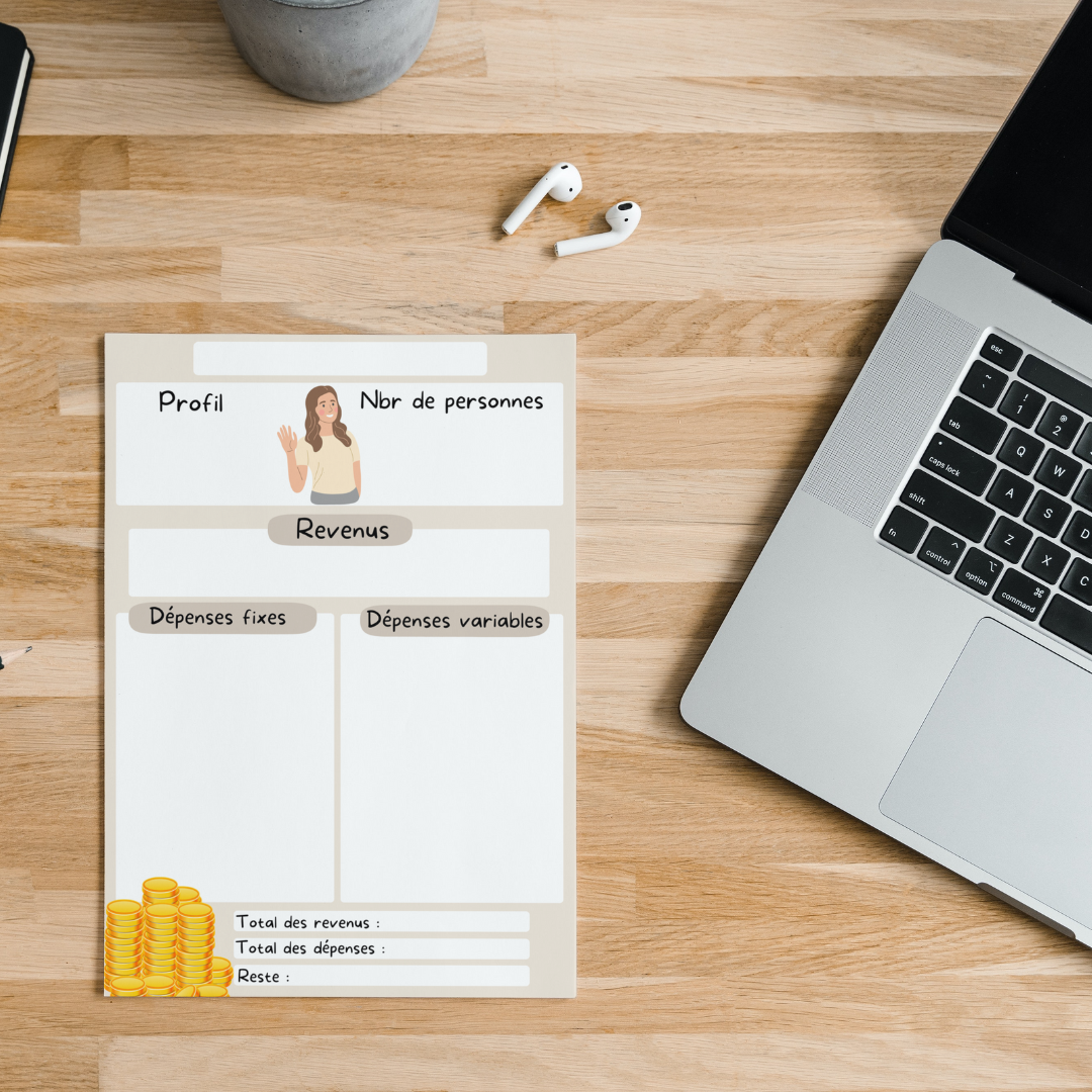 Bilan budget du mois à imprimer