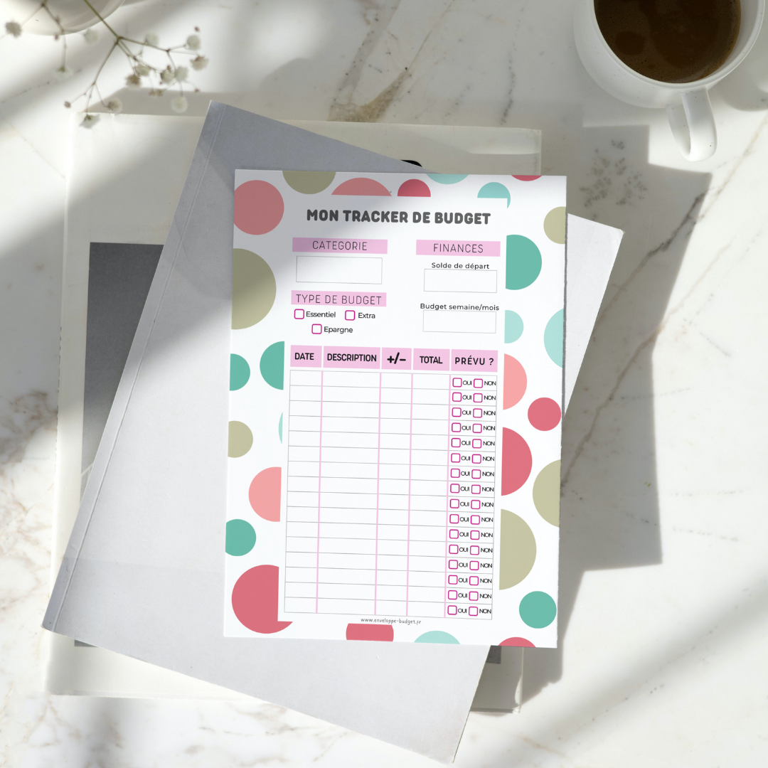 Tracker budget A6 avec motifs bubble gum