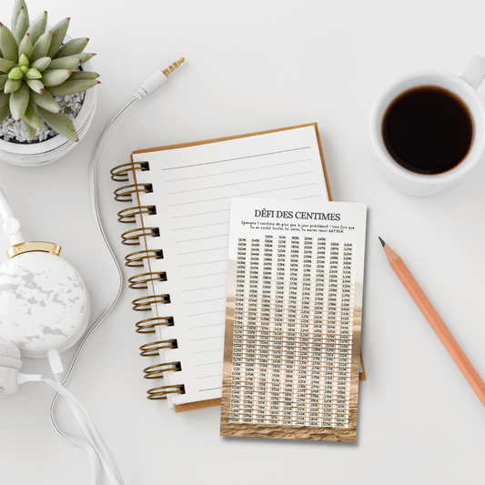 Défi des centimes (Tracker plastifié et perforé)