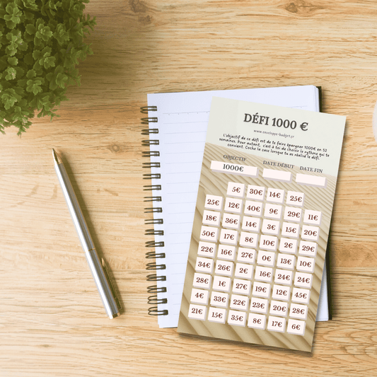 Défi 52 semaines - 1000 euros d'économies - Enveloppe budget