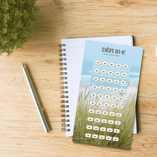 Défi 10 euros - Tracker budget en A6 plastifié
