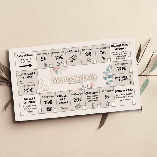 Défi budget monopoly - Plastifié et perforé